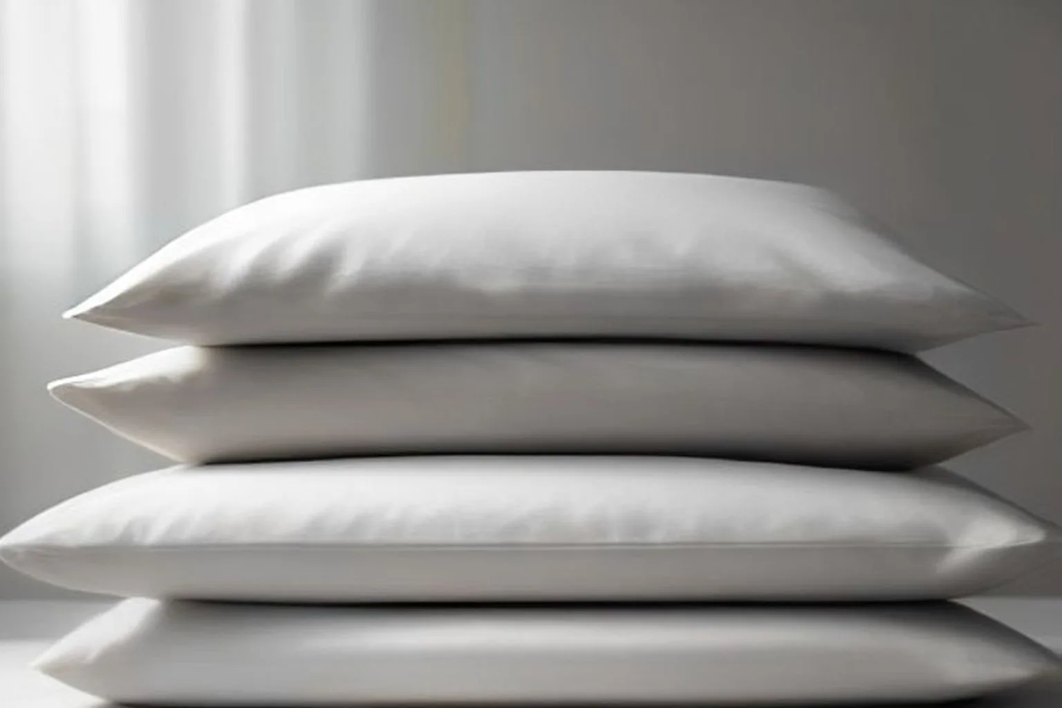 Crisp folded white bedding and pillows